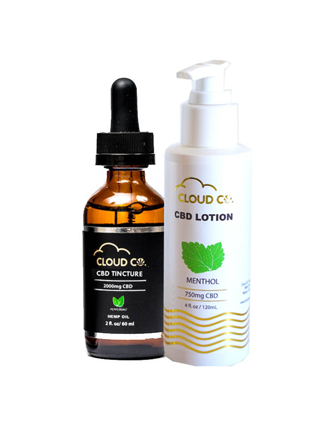 2000mg CBD Oil Tincture & 750mg CBD Lotion Combo Pack